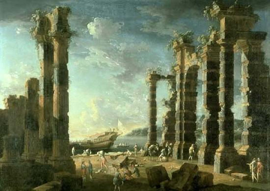 Leonardo Coccorante Port of Ostia in Calm Weather oil painting picture